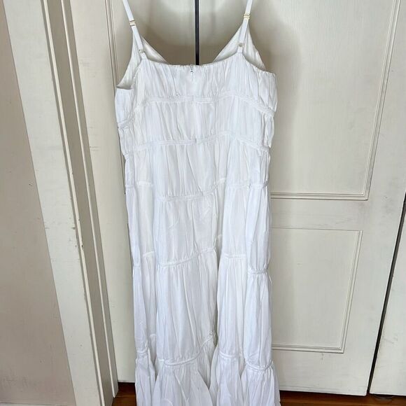 Trina Turk GEMMA DRESS White Tiered Maxi Sun Dress Size 12 Nwt - Picture 7 of 9